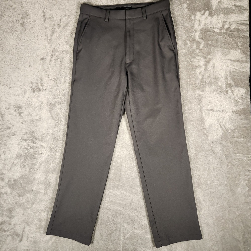 Oobe Dress Pants Mens 30/30 Dark Gray Excellent Straight Leg Flat Front Trousers